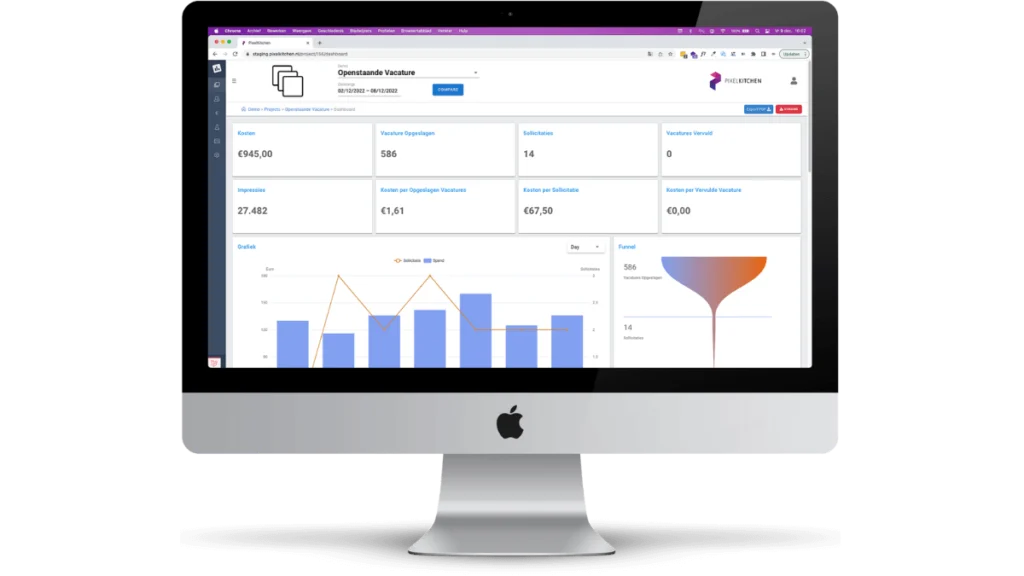 dashboarding tool scherm